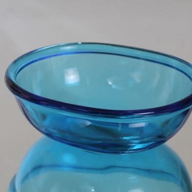 Nuutajärvi Luna kulho, turkoosi, suunnittelija Kaj Franck,