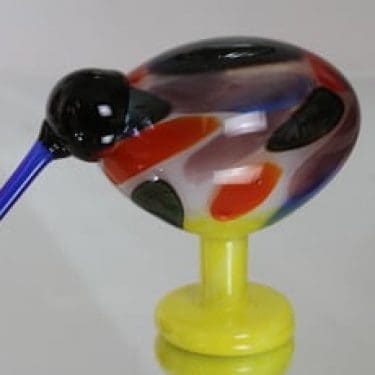 Nuutajärvi koristelintu, Jalokiwi, suunnittelija Oiva Toikka, Jalokiwi, signeerattu, numeroitu