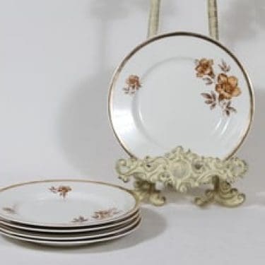 Arabia Myrna lautaset, 5 kpl, suunnittelija Olga Osol, pieni, serikuva