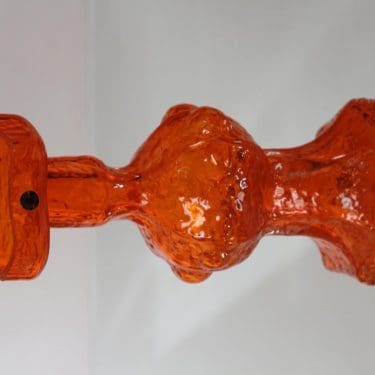 Riihimäen lasi Candida maljakko, oranssi, suunnittelija Nanny Still, suuri, retro