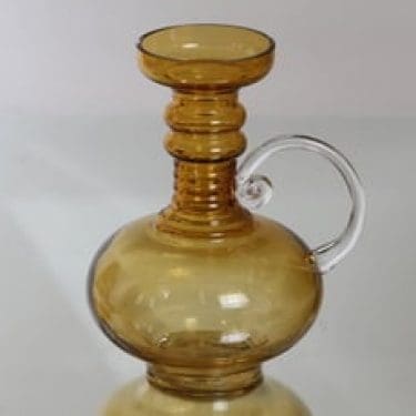 Riihimäen lasi Kleopatra maljakko, amber, suunnittelija Tamara Aladin,