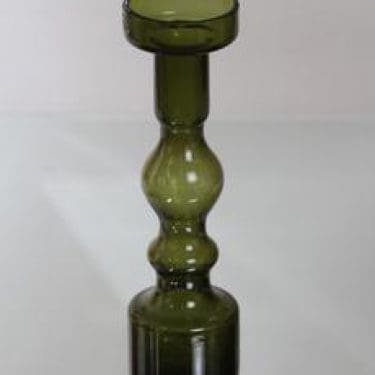 Riihimäen lasi Pompadour maljakko / kynttilänjalka, oliivinvihreä, suunnittelija Nanny Still,