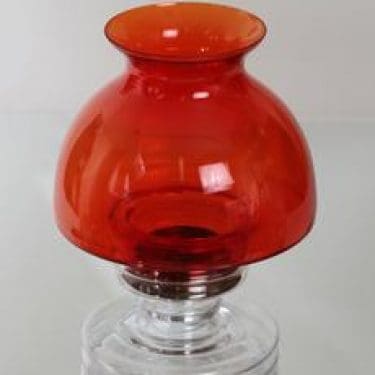 Riihimäen lasi Apollo kynttilälyhty, punainen, suunnittelija Nanny Still,
