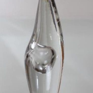 Iittala Orkidea taidelasi, signeerattu, suunnittelija Timo Sarpaneva, signeerattu, massiivinen