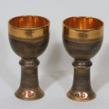 Savitorppa pikarit, signeerattu, 2 kpl, suunnittelija Holger Granbäck, signeerattu, kullattu