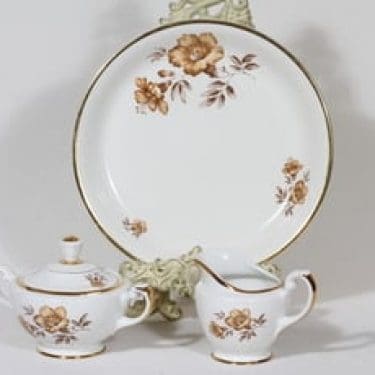 Arabia Myrna sokerikko, kermakko ja vati, suunnittelija Olga Osol, serikuva