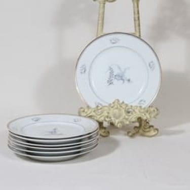 Arabia Mökki lautaset, pieni, 7 kpl, suunnittelija Rainer Baer, pieni, painokuva