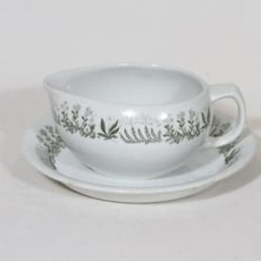 Arabia Polaris kastikekaadin ja lautanen, suunnittelija Raija Uosikkinen, siirtokuvakoriste