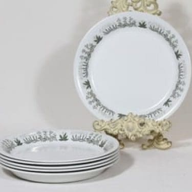 Arabia Polaris lautaset, matala, 6 kpl, suunnittelija Raija Uosikkinen, matala, siirtokuvakoriste