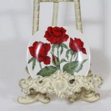 Arabia Rosa koristelautanen, Rosa polyantha, suunnittelija Esteri Tomula, Rosa polyantha, pieni, serikuva