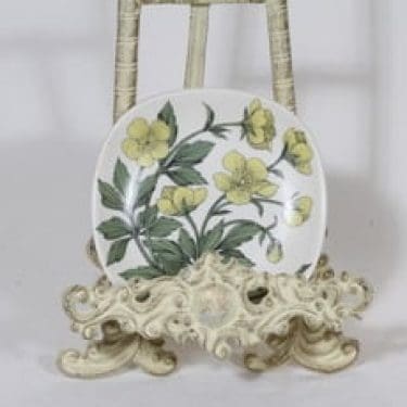 Arabia Botanica koristelautanen, Niittyleinikki, suunnittelija Esteri Tomula, Niittyleinikki, pieni, serikuva