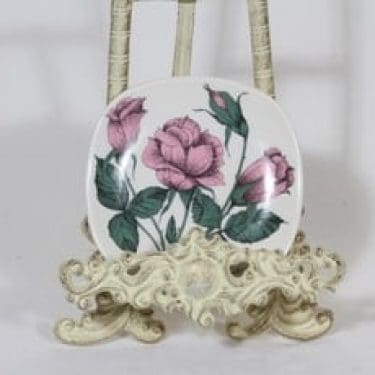 Arabia Rosa koristelautanen, Rosa lapponia, suunnittelija Esteri Tomula, Rosa lapponia, pieni, serikuva