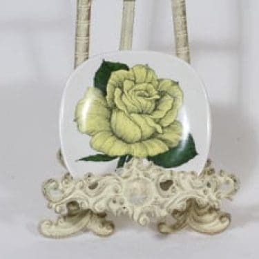 Arabia Rosa koristelautanen, Rosa ever gold, suunnittelija Esteri Tomula, Rosa ever gold, pieni, serikuva