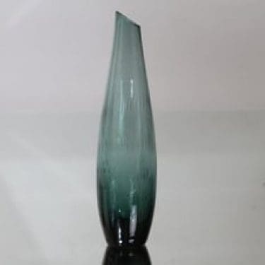 Riihimäen lasi maljakko, siniharmaa, suunnittelija Eero Sallinen,