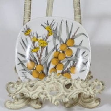 Arabia Botanica koristelautanen, Tyrni, suunnittelija Esteri Tomula, Tyrni, pieni, serikuva