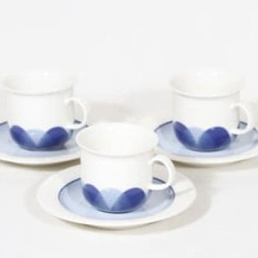 Arabia Arctica kahvikupit, 3 kpl, suunnittelija Inkeri Leivo, serikuva