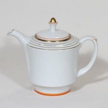 Arabia Raitakulta kahvikaadin, 1 l, suunnittelija Greta-lisa Jäderholm-Snellman, 1 l, raitakoriste, art deco