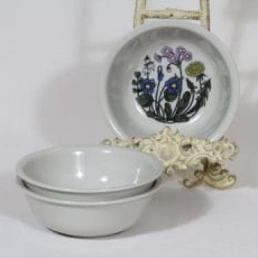 Arabia Flora lautaset, syvä, 3 kpl, suunnittelija Esteri Tomula, syvä, serikuva