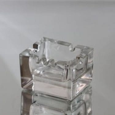 Nuutajärvi Ciagaro tuhka-astia, suunnittelija Kaj Franck, läpinäkyvä