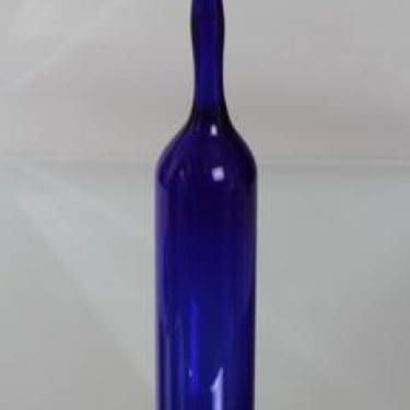 Nuutajärvi Safiiri koristepullo, signeerattu, suunnittelija Oiva Toikka, signeerattu, suuri, numeroitu, Pro arte