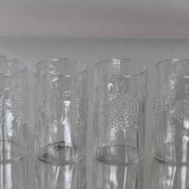 Nuutajärvi Flora lasit, 35 cl, 4 kpl, suunnittelija Oiva Toikka, 35 cl