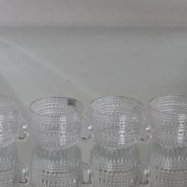 Nuutajärvi Kastehelmi kahvikupit, 10 cl, 4 kpl, suunnittelija Oiva Toikka, 10 cl