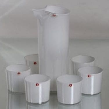 Iittala 2514 mehukaadin ja lasit, 50 cl, 6 kpl, suunnittelija Timo Sarpaneva, 50 cl