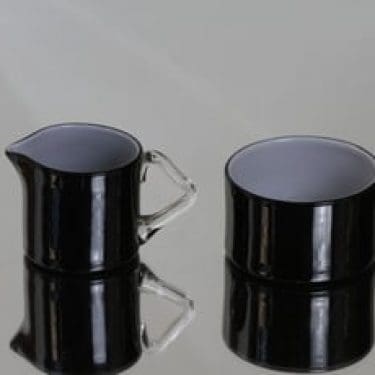 Riihimäen lasi Black and white sokerikko ja kermakko, monivärinen, suunnittelija Nanny Still,