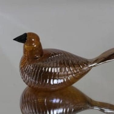 Nuutajärvi koristelintu, Karjalan kultakäkönen, suunnittelija Oiva Toikka, Karjalan kultakäkönen, signeerattu