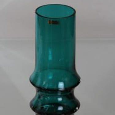 Riihimäen lasi Reimari maljakko, turkoosi, suunnittelija Tamara Aladin,