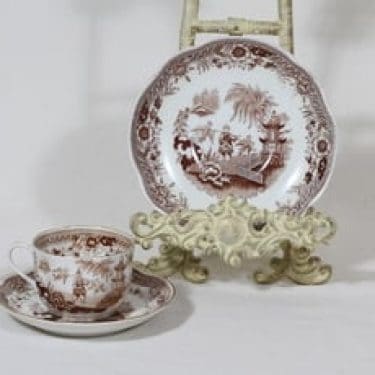 Arabia Singapore kahvikuppi ja lautanen, ruskea, suunnittelija ,