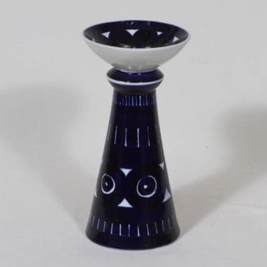 Arabia Valencia kynttilänjalka, käsinmaalattu, suunnittelija Ulla Procope, käsinmaalattu, suuri, signeerattu