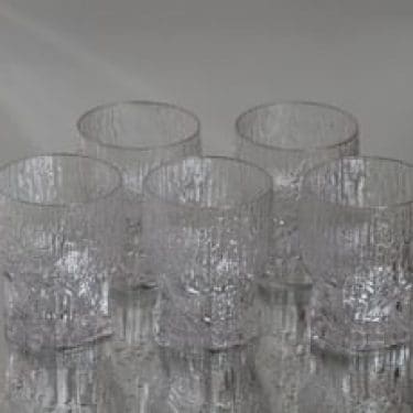 Iittala Aslak liköörilasit, kirkas, 5 kpl, suunnittelija Tapio Wirkkala,