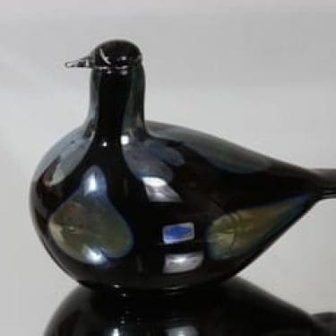 Nuutajärvi koristelintu, signeerattu, suunnittelija Oiva Toikka, signeerattu, lysteri