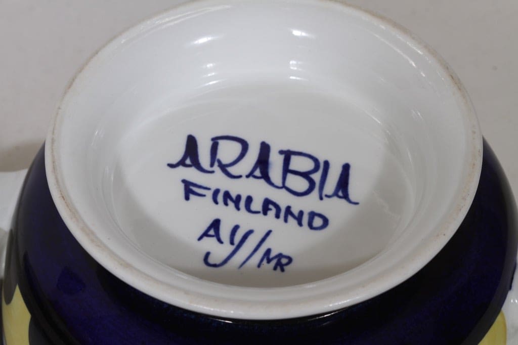 Arabia Paju soup bowl, 1.08 l, designer Anja Jaatinen-Winqvist, hand-painted, signed, retro, 5