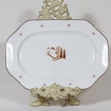 Arabia Orient vati, suunnittelija Rainer Baer, suuri, painettu koriste, art deco