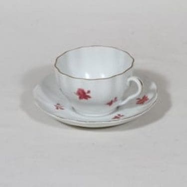 Arabia koriste 251 kahvikuppi, punainen, suunnittelija , ruusuaihe, siirtokuva