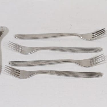 Hackman Scandia haarukat, teräs, 6 kpl, suunnittelija Kaj Franck, teräs