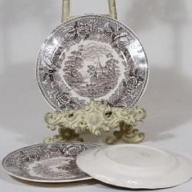 Arabia Maisema pienet lautaset, harmaa, 3 kpl, suunnittelija , kuparipainokoriste