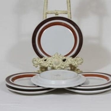 Arabia Rosmarin leivoslautaset, käsinmaalattu, 6 kpl, suunnittelija Ulla Procope, käsinmaalattu, signeerattu