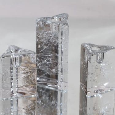 Iittala Arkipelago kynttilänjalat, kirkas, 3 kpl, suunnittelija Timo Sarpaneva, massiivinen