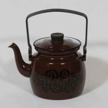 Finel Orient kahvipannu, 1 l, suunnittelija Raija Uosikkinen, 1 l, serikuva, retro
