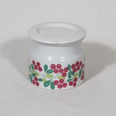 Arabia Pomona purnukka, puolukka, suunnittelija Raija Uosikkinen, puolukka, suuri, serikuva, retro