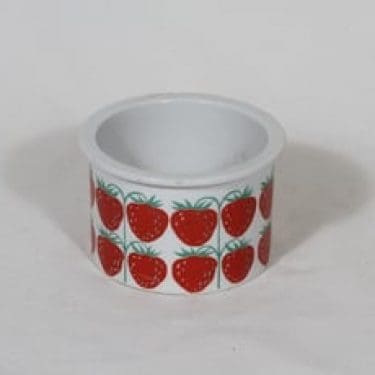 Arabia Pomona purnukka, mansikka, suunnittelija Raija Uosikkinen, mansikka, pieni, serikuva, retro