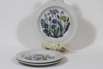 Arabia Flora lautaset, matala, 3 kpl, suunnittelija Esteri Tomula, matala, serikuva