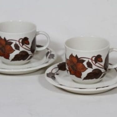 Arabia Cafe kahvikupit, 2 kpl, suunnittelija Gunvor Olin-Grönqvist, serikuva