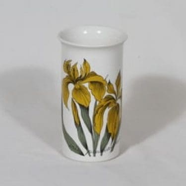 Arabia Botanica maljakko, Keltainen kurjenmiekka, suunnittelija Esteri Tomula, Keltainen kurjenmiekka, serikuva