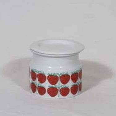 Arabia Pomona purnukka, mansikka, suunnittelija Raija Uosikkinen, mansikka, suuri, serikuva, retro