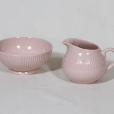 Arabia Sointu sokerikko ja kermakko, rosa, suunnittelija Kaj Franck,