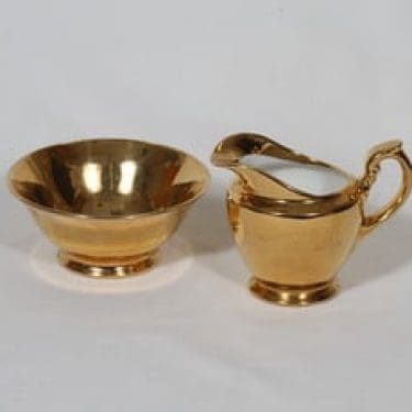 Arabia AX sokerikko ja kermakko, suunnittelija , kullattu